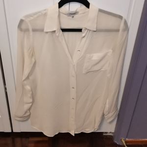 Babaton Boyfriend Cream Silk Blouse